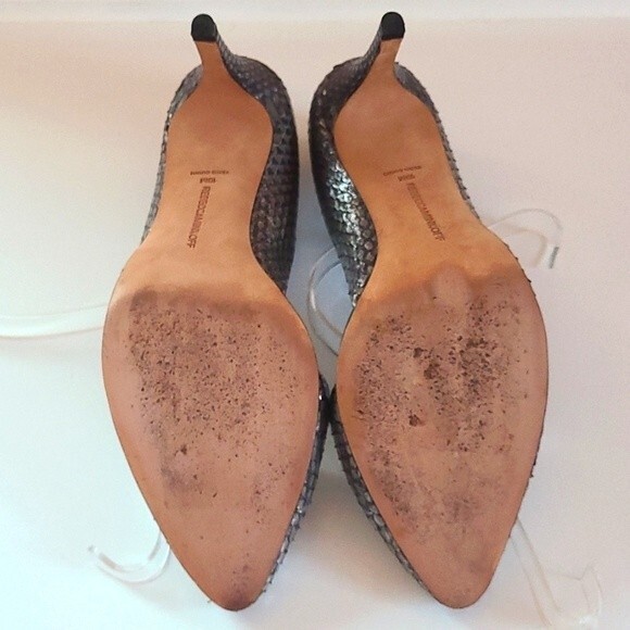 Rebecca Minkoff " Brie" D'orsay pumps, Charcoal snake print Size 10 - Picture 9 of 13